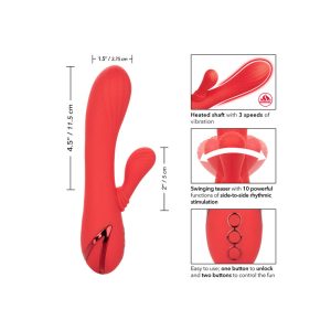 Calexotics Rabbit-Vibrator Palisades Passion ROOD met clitorisstimulator Calexotics Rabbit-Vibrator Palisades Passion ROOD met clitorisstimulator - Afbeelding 5