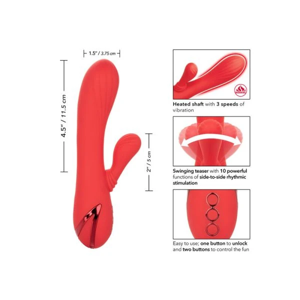 Calexotics Rabbit-Vibrator Palisades Passion ROOD met clitorisstimulator