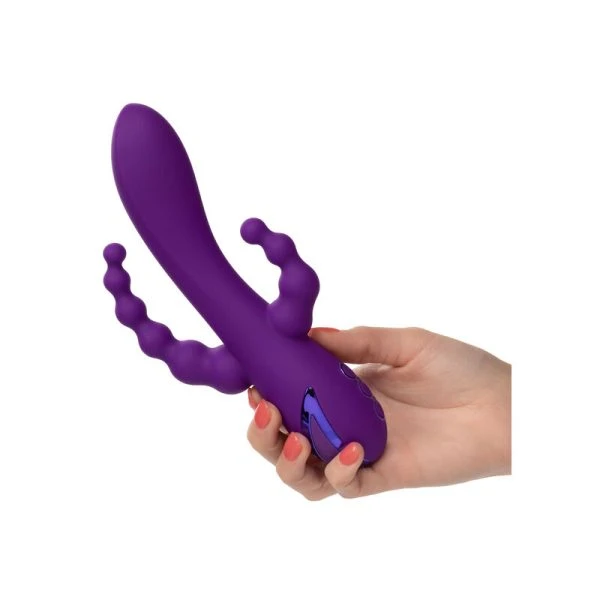 Calexotics Drievoudige Vibrator Long Beach Bootylicious paars