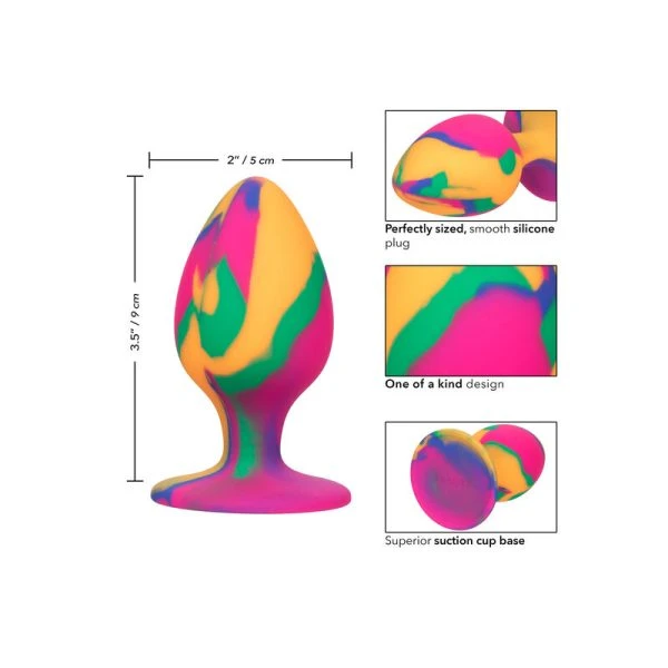 Calexotics Anaalplug Cheeky Medium Tie Dye met Batik-ontwerp, Siliconen