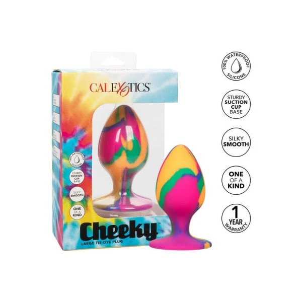 Calexotics Anaalplug Cheeky Medium Tie Dye met Batik-ontwerp, Siliconen