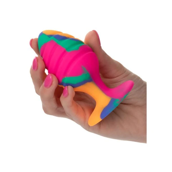 Calexotics Analplug Cheeky Largue Swirl mit Saugnapfbasis, Batik-Design