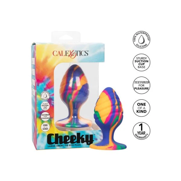 Calexotics Analplug Cheeky Largue Swirl mit Saugnapfbasis, Batik-Design