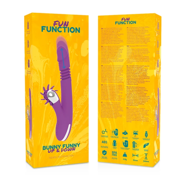 FUN Function Bunny Funny UP & Down 2.0 Clitorisstimulator met Op-en-Neer-Beweging, 24 cm