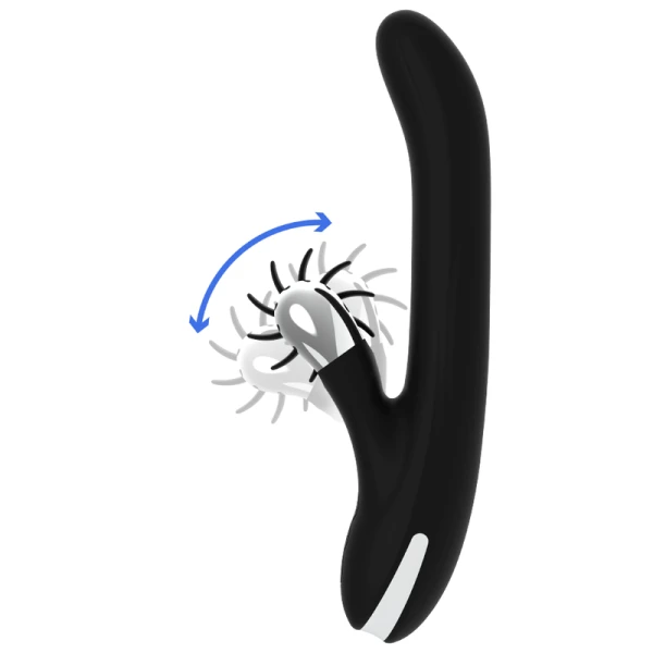 Black&silver Bunny Storm Rotation Vibe Rotationsvibrator mit Perlen