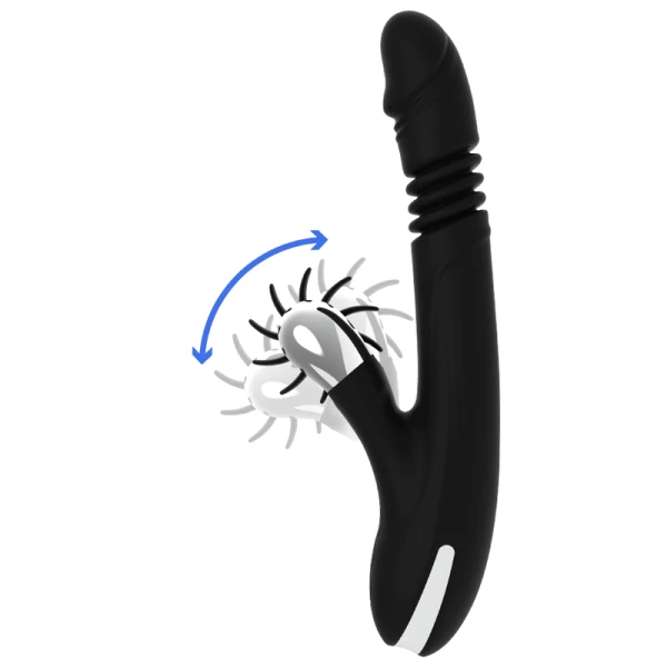 Black&silver Bunny Reed UP & Down Vibe Perlenvibrator, 24 cm