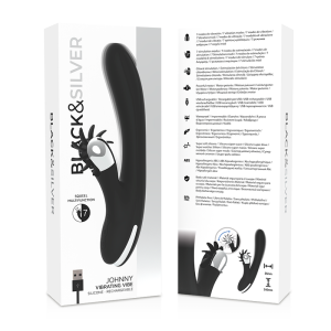 Black&silver Bunny Johnny Vibrerende parelvibrator, 24 cm, superzacht siliconen Black&silver Bunny Johnny Vibrerende parelvibrator, 24 cm, superzacht siliconen - Afbeelding 8