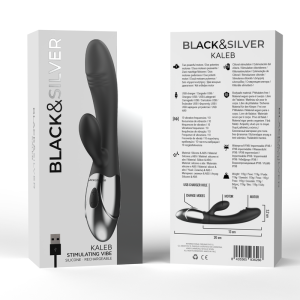 Black&silver Kaleb Stimulerende Parelvibrator met Konijn, 20 cm Black&silver Kaleb Stimulerende Parelvibrator met Konijn, 20 cm - Afbeelding 6