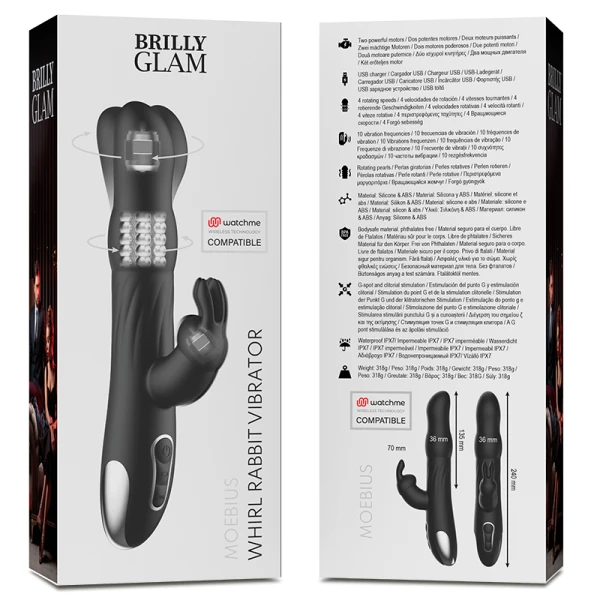 Brilly Glam Moebius Rabbit-Vibrator met Rotator en Watchme-afstandsbediening