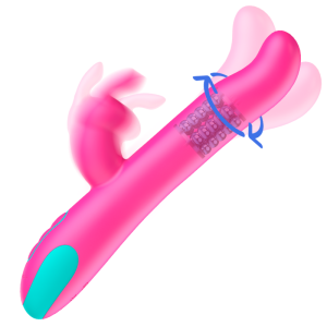 Happy Loky Rabbit-Vibrator Pluto met roterende kralen en afstandsbediening Happy Loky Rabbit-Vibrator Pluto met roterende kralen en afstandsbediening - Afbeelding 2
