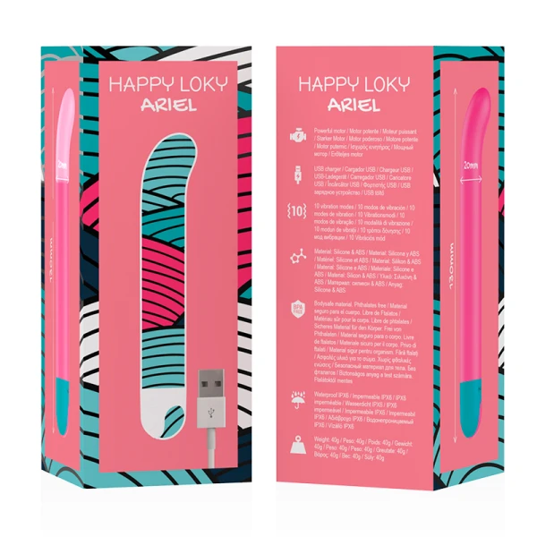 Happy Loky Ariel G-punt vibrator met 10 standen, siliconen, 13 cm Happy Loky Ariel G-punt vibrator met 10 standen, siliconen, 13 cm