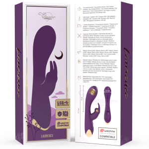 Treasure Laurence Rabbit-Vibrator met Watchme-afstandsbediening, siliconen, 17,5 cm Treasure Laurence Rabbit-Vibrator met Watchme-afstandsbediening, siliconen, 17,5 cm - Afbeelding 3