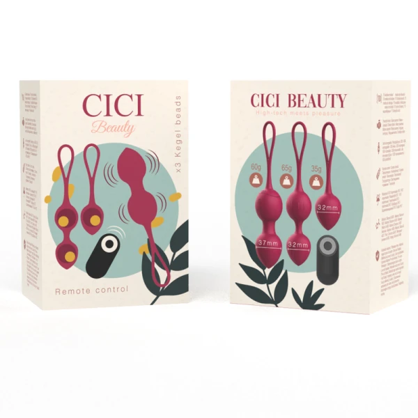 CICI Beauty Silikon-Kegelperlen 3 Vibrationsmodi Fernbedienung