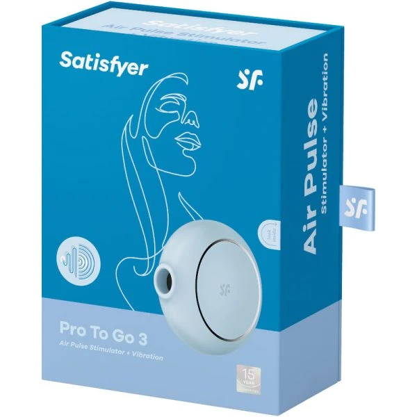 Satisfyer Pro To Go 3 Dubbele luchtdrukstimulator en vibrator blauw