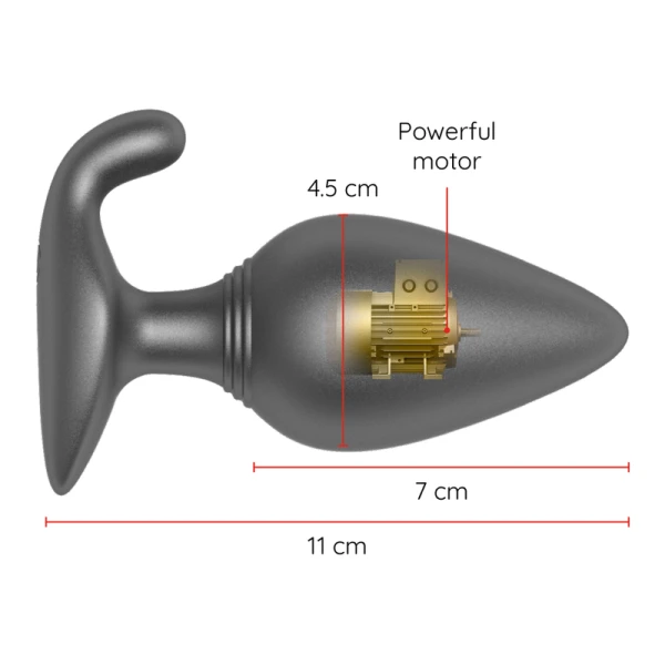 Oninder RIO Analplug Vibrator mit App-Steuerung, Schwarz
