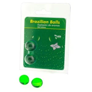 Taloka Braziliaanse bollen Intiem-gel met muntgeur, 2 stuks