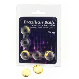 Taloka 5 Braziliaanse ballen met vibratie- en schokeffect opwindende gel