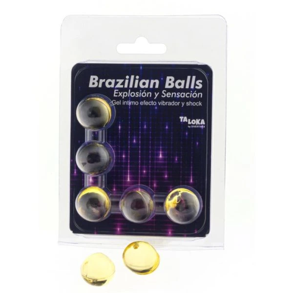 Taloka 5 Brasilianische Bälle mit Vibrations- und Schockeffekt aufregendes Gel