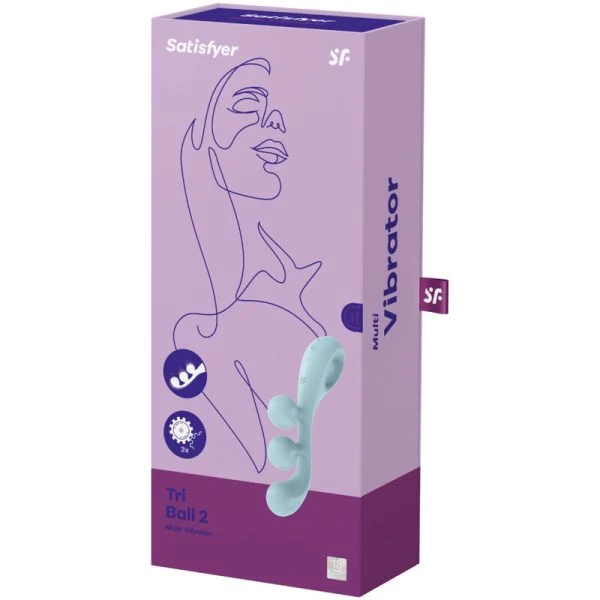Satisfyer Vibrator Tri Ball 2 Multivibrator met Clitorisstimulator Blauw Satisfyer Vibrator Tri Ball 2 Multivibrator met Clitorisstimulator Blauw