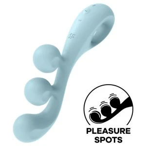Satisfyer Vibrator Tri Ball 2 Multivibrator met Clitorisstimulator Blauw
