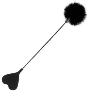Darkness Sensations schwarze Reitgerte mit Feder 40 cm Darkness Sensations schwarze Reitgerte mit Feder 40 cm – Bild 1