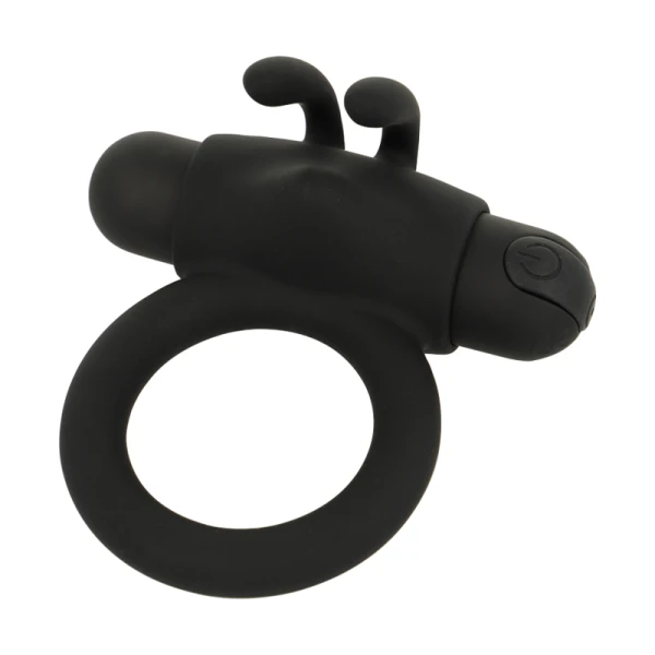 Black&silver Agron Ring 2.0 Vibrations-Penisring, Silikon