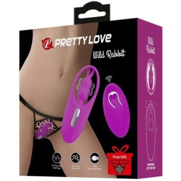 Remote Control Pretty Love Wild Rabbit Stimulator voor Slipje met Afstandsbediening Lila