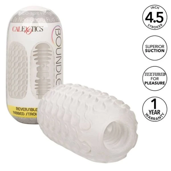 Calexotics Reversible Ribbed Stroker Masturbator met zuigfunctie