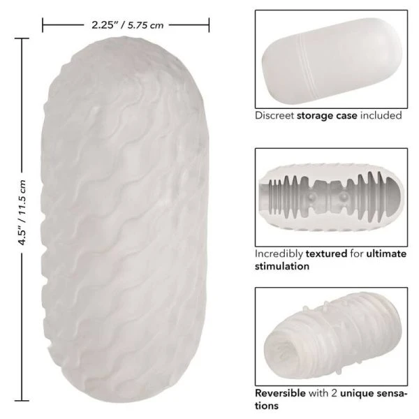 Calexotics Reversible Ribbed Stroker Masturbator met zuigfunctie