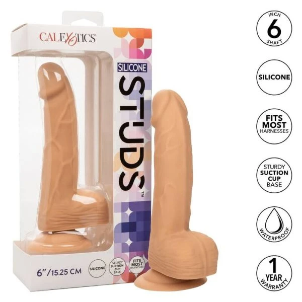 Calexotics Siliconen Dildo met Zuignap en Gestructureerde Schacht