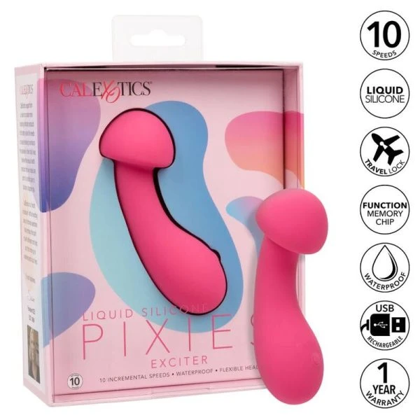 Calexotics Pixies Exciter G-Punt Vibrator van Vloeibaar Silicone, Roze