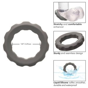 Calexotics Alpha Erect Ring Penisring van vloeibaar siliconen Grijs Calexotics Alpha Erect Ring Penisring van vloeibaar siliconen Grijs - Afbeelding 3