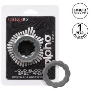 Calexotics Alpha Erect Ring Penisring van vloeibaar siliconen Grijs Calexotics Alpha Erect Ring Penisring van vloeibaar siliconen Grijs - Afbeelding 2