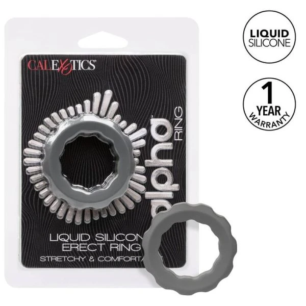 Calexotics Alpha Erect Ring Penisring van vloeibaar siliconen Grijs