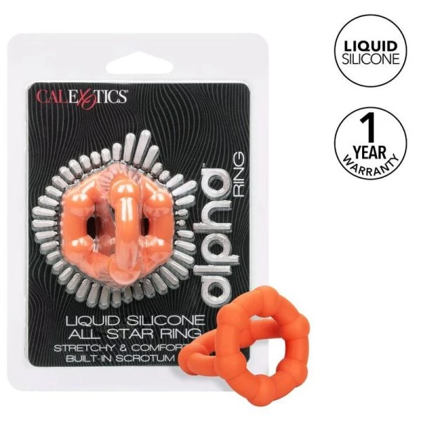 Calexotics Alpha Liquid Silicone All Star Ring Penisring Oranje