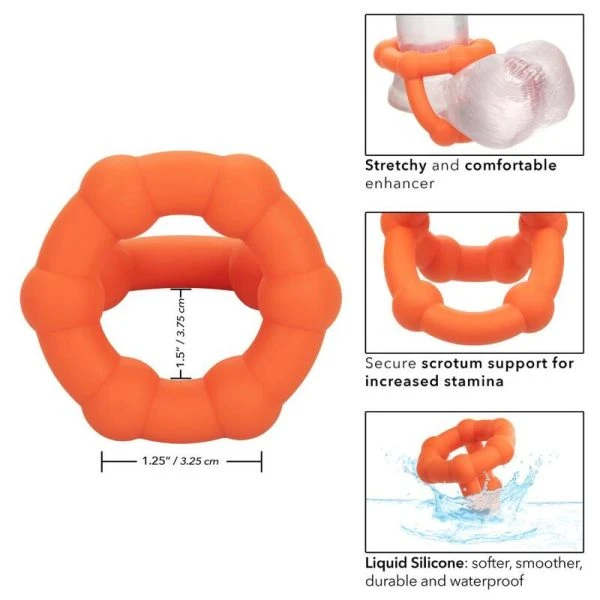 Calexotics Alpha Liquid Silicone All Star Ring Penisring Oranje