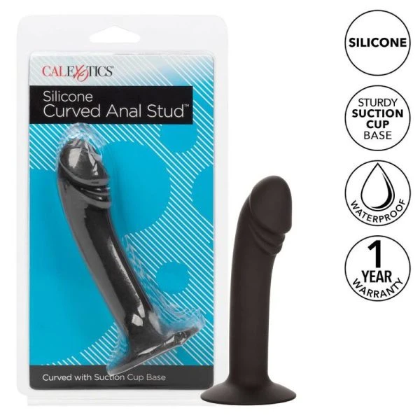 Calexotics Gebogen Anaalplug van Silicone met Zuignap