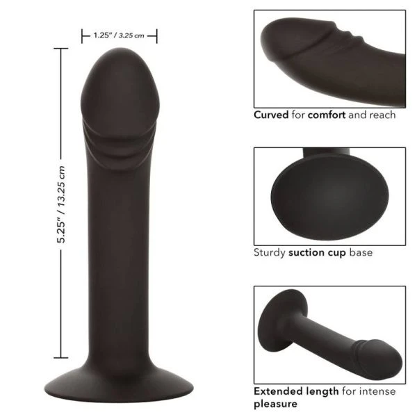 Calexotics Gebogen Anaalplug van Silicone met Zuignap