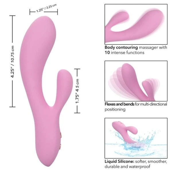 Calexotics Contour Zoie Rosa Dual-vibrator met clitorisstimulator Calexotics Contour Zoie Rosa Dual-vibrator met clitorisstimulator