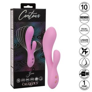 Calexotics Contour Zoie Rosa Dual-vibrator met clitorisstimulator Calexotics Contour Zoie Rosa Dual-vibrator met clitorisstimulator - Afbeelding 2