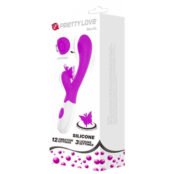 High Tech Pretty Love Moth Rabbit-Vibrator mit Leckfunktion Flieder