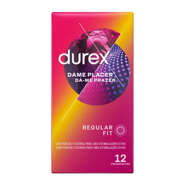 Durex Dame Placer Kondome mit Noppen und Rillen, 12 Stück
