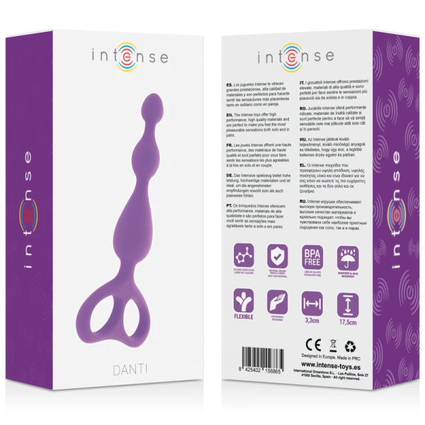 Intense Danti anale flieder van siliconen, 17,5 cm