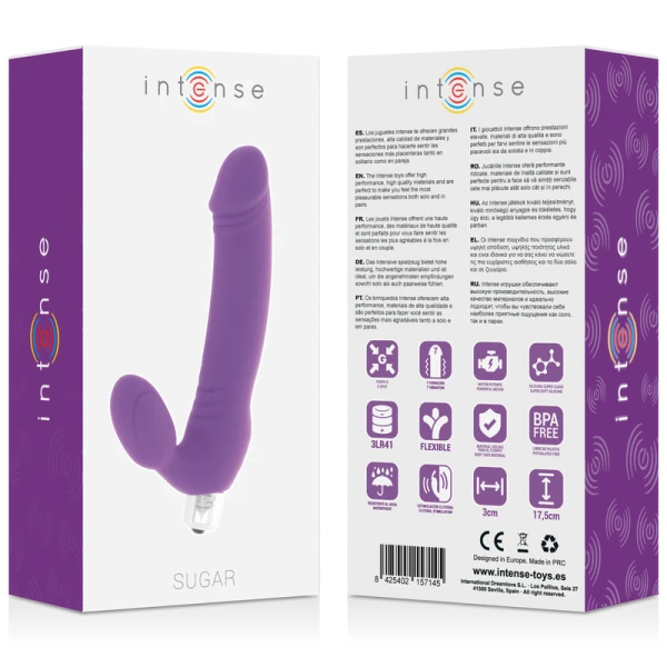 Intense High Tech Zucker Silikon-Vibrator met Clitorisstimulator, 7 snelheden, lila
