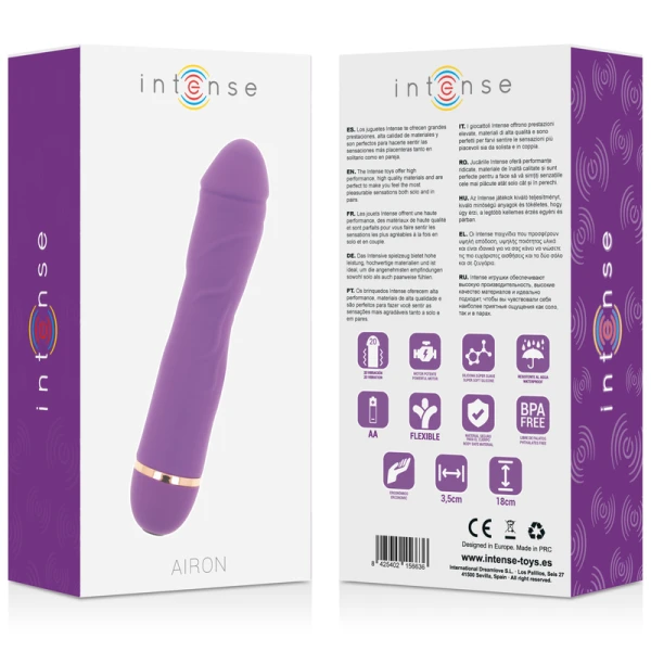 Intense High Tech Airon Vibrator met 20 snelheden, siliconen paars Intense High Tech Airon Vibrator met 20 snelheden, siliconen paars