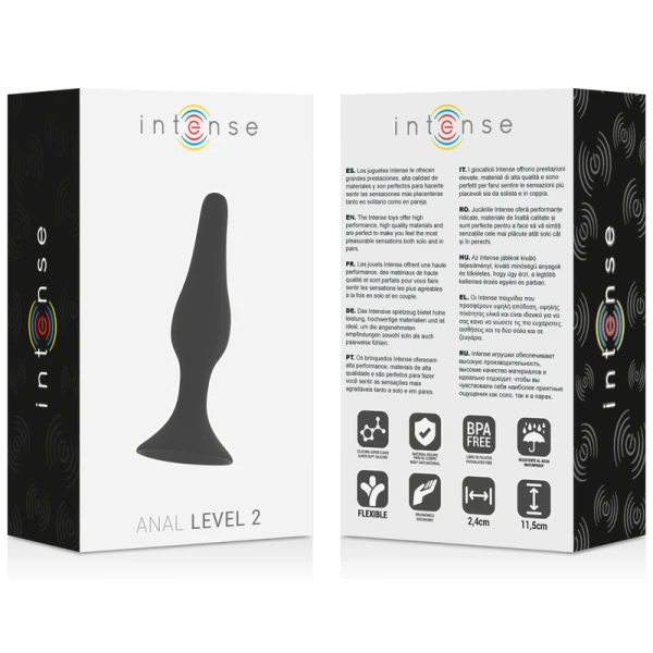 Intense Anal Toys Analplug Anal Level 2 11,5 cm zwart