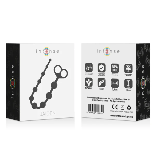 Intense Anal Toys Jaiden Analkralen van siliconen, zwart Intense Anal Toys Jaiden Analkralen van siliconen, zwart