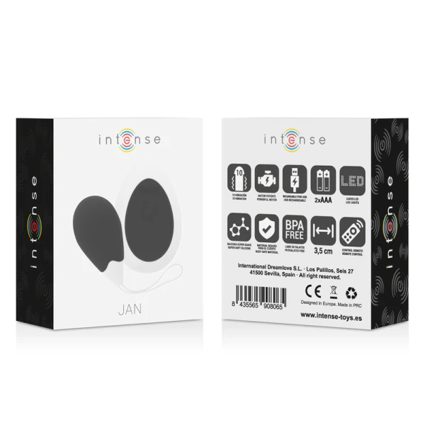 Intense Remote Control Vibrations-Ei Jan met afstandsbediening, Zwart