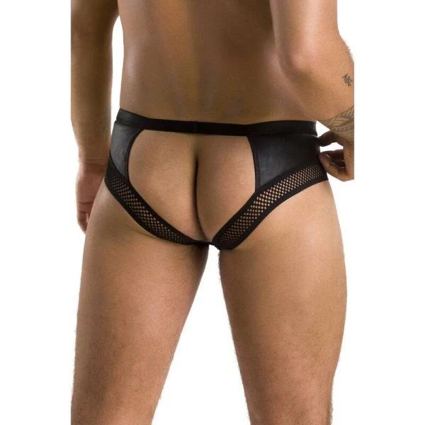 Passion MEN Open Slip TOM in het zwart S/M