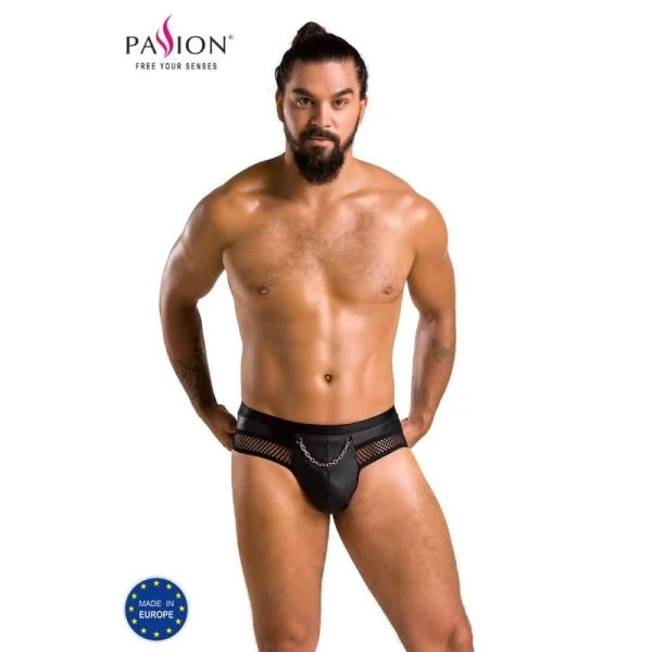 Passion MEN Open Slip TOM in het zwart S/M